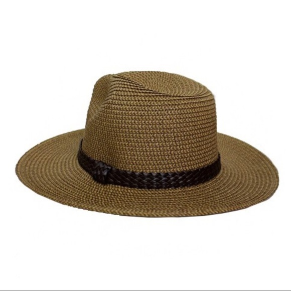LAST ONE Panama Hat w/ Braided Vegan Leather Trim - Picture 6 of 6